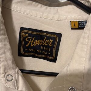 Howler Brothers Cream Casual Button Down Shirt